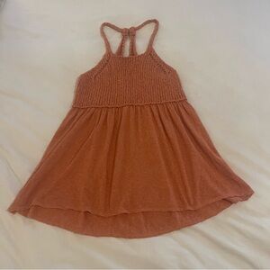 Free People Orange Knitted Tunic Top